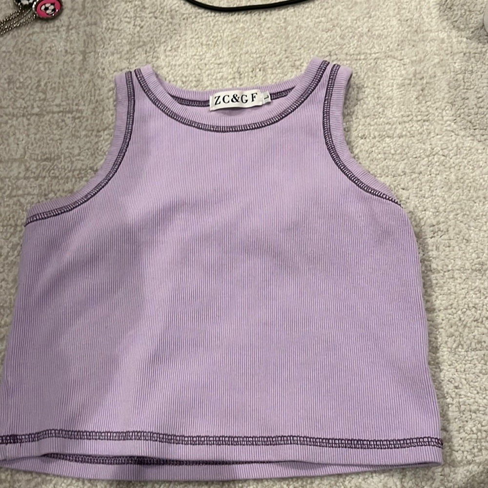 purple crop top